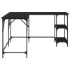Psací stůl černý 139 x 139 x 75 cm kompozitní dřevo 837587