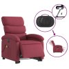 Elektrické zvedací masážní polohovací křeslo vínové textil 3204017