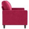 2místná pohovka vínová 140 cm samet 359203