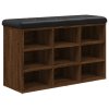 Lavice s botníkem hnědý dub 82 x 32 x 50 cm kompozitní dřevo 835109
