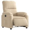 Elektrické polohovací křeslo krémové tkanina z mikrovlákna 3204919