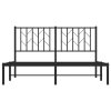 Kovový rám postele s čelem černý 140 x 200 cm 374438