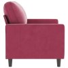2místná pohovka vínová 120 cm samet 359193