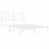 Kovový rám postele s čelem bílý 120 x 200 cm 374484