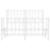 Kovový rám postele s hlavovým a nožním čelem bílý 120 x 190 cm 374501