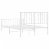 Kovový rám postele s hlavovým a nožním čelem bílý 120 x 190 cm 374501