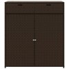 Zahradní úložná skříň hnědá 105 x 55 x 113 cm polyratan 365564
