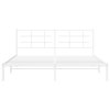 Kovový rám postele s čelem bílý 183 x 213 cm 355615