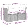 Zahradní pohovka s poduškami 2místná světle šedá polyratan 366192
