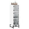 Highboard se skleněnými dvířky bílý 35 x 37 x 120 cm 836560