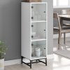 Highboard se skleněnými dvířky bílý 35 x 37 x 120 cm 836560