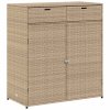 Zahradní úložná skříň béžová 105 x 55 x 113 cm polyratan 365566