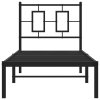 Kovový rám postele s čelem černý 80 x 200 cm 374232