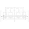 Kovový rám postele s hlavovým a nožním čelem bílý 140 x 200 cm 374309