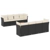 9dílná zahradní sedací souprava s poduškami černá polyratan 3255853