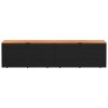 Zahradní úložný box černý 220x50x54 cm polyratan akáciové dřevo 365958