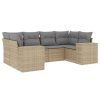 6dílná zahradní sedací souprava s poduškami béžová polyratan 3222978