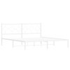 Kovový rám postele s čelem bílý 183 x 213 cm 376280