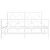 Kovový rám postele s hlavovým a nožním čelem bílý 140 x 200 cm 376294