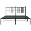 Kovový rám postele s čelem černý 140 x 190 cm 376324