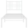 Kovový rám postele s čelem bílý 80 x 200 cm 376364