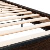 Rám postele hnědý dub 90 x 200 cm kompozitní dřevo a kov 845521