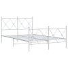 Kovový rám postele s hlavovým a nožním čelem bílý 120 x 200 cm 376567