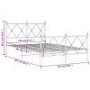 Kovový rám postele s hlavovým a nožním čelem bílý 120 x 200 cm 376567