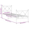 Kovový rám postele s hlavovým a nožním čelem černý 75 x 190 cm 376510