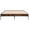 Rám postele kouřový dub 150 x 200 cm kompozitní dřevo a kov 845013
