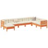 8dílná zahradní sedací souprava podušky voskově hnědá borovice 3299578