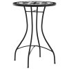 Mozaikový bistro set černý a bílý železo a keramika 3216354