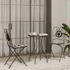Mozaikový bistro set černý a bílý železo a keramika 3216354