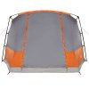 Kempingový stan tunel pro 4 osoby šedý a oranžový nepromokavý 94630