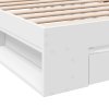 Rám postele se zásuvkou bílý 100 x 200 cm kompozitní dřevo 3280790