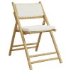 3dílný skládací bistro set s krémově bílými poduškami bambus 3208933