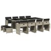 13dílný zahradní jídelní set s poduškami světle šedý polyratan 3277930