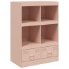 Highboard růžový 67 x 39 x 95 cm ocel 841800