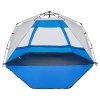 Plážový stan 3 osoby azurově modrý rychloupínací nepromokavý 4005311