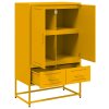 Skříň highboard hořčicově žlutá 68x39x111,5 cm ocel 846611