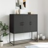 Skříň highboard černá 100,5 x 39 x 107 cm ocel 846536