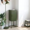 Skříň highboard olivově zelená 36 x 39 x 107 cm ocel 846534