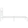 Kovový rám postele s čelem bílý 90 x 200 cm 376642
