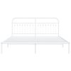 Kovový rám postele s čelem bílý 183 x 213 cm 376654