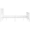 Kovový rám postele s hlavovým a nožním čelem bílý 135 x 190 cm 355627