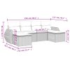 6dílná zahradní sedací souprava a podušky světle šedá polyratan 3254059