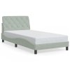 Rám postele s LED bez matrace světle šedý 100 x 200 cm samet 3213837