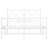 Kovový rám postele s hlavovým a nožním čelem bílý 120 x 200 cm 376291