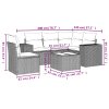 6dílná zahradní sedací souprava a podušky světle šedá polyratan 3222581