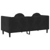 Pohovka s polštáři 2místná černá samet 372637